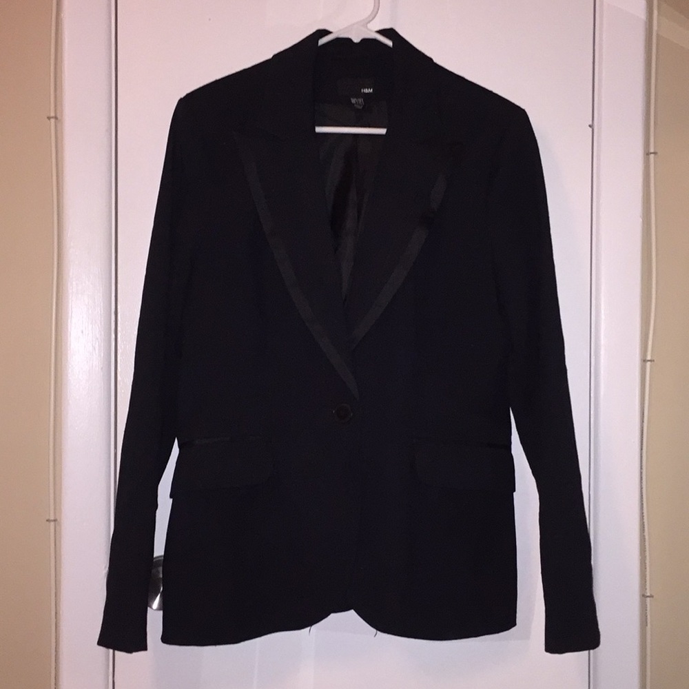 Black Pinstripe Suit Jacket